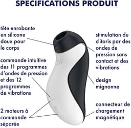 Satisfyer, vibrator, drukgolfvibrator, 'Orca', 11,5 cm, 2 apart regelbare motoren, waterdicht (IPX7), ergonomisch design — thumbnail 5