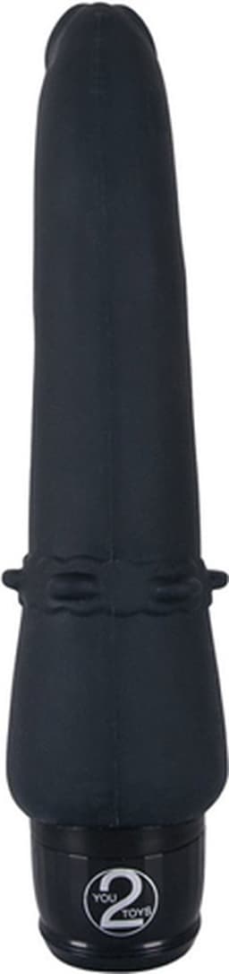You2Toys – Siliconen Vibrator voor Anaal Gebruik met Eikel en Aders voor Realistische Penetratie – Zwart — thumbnail 5