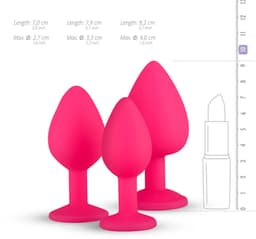 Siliconen Buttplug Met Diamant - Roze — thumbnail 11