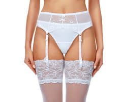 Merry Style Sierlijke Jarretel Gordel - Gordelbretels - Wit2 - L - MS-MS10-129-GA