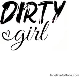 Dirty Girl - Ondeugend Meisje - neptattoo volwassenen - erotische tijdelijke tattoo vrouwen - sexy plak tattoo - temporary tattoo stickers - nep fake tattoos — thumbnail 4