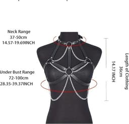 WiseGoods Premium Sexy Body Chain - SM Sex Accessoires - Sex Toys - Lingerie - Erotisch - Erotiek Riemen - Cadeau - Zwart / Zilver — thumbnail 5