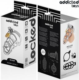 Addicted Toys Locked - Silver Lock Metal Penis Cage Size S — thumbnail 4