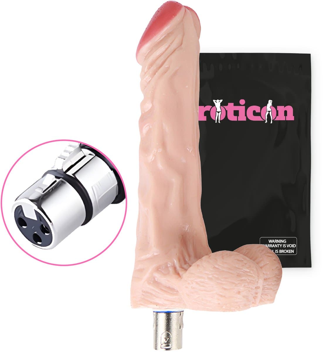 Eroticon Dildo - Realistisch - Ook voor anaal gebruik - 16.5 CM - Opzetstuk voor Sex Machine - Accessoire - 3XLR opzetstuk — afbeelding 1
