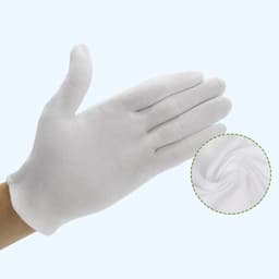 Katoenen handschoenen wit XL 4stuks – 2 paar Beschermende Handschoenen - Gezondheidszorg - Ziekenhuis - Beauty Center, Kapper en Salon Spa Tattoo – Jewelry - eczeem / allergie / handcreme - juweliers / munt handschoen — thumbnail 5
