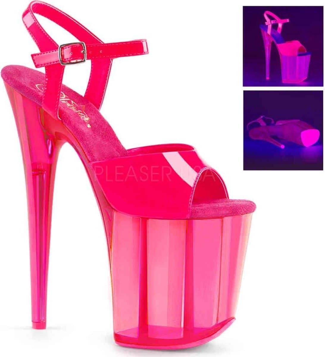 Pleaser - FLAMINGO-809UVT Sandaal met enkelband, Paaldans schoenen - Paaldans schoenen - 39 Shoes - Roze — afbeelding 1