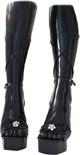 BamBella® - Latex sokken kousen - voetfetisj voeten fetish - erotisch Rubber sok voet halflang — thumbnail 5