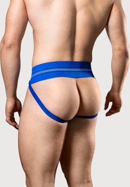 MM Sports The Original No. 10 Swimmer/Jogger Jockstrap 3 inch Blue - MAAT L - Heren Ondergoed - Jockstrap voor Man - Mannen Jock — thumbnail 7