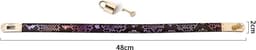 Kiotos Leather - Smalle Collar Met Reptielenprint - Goud/Roze — thumbnail 2