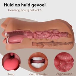 ME'ADAM Melange™ - 3D Realistische Masturbator - Inclusief opbergtas & glijmiddel - 3 in 1 - Vagina, Anus & Mond - Sex toys voor mannen - Realistische vagina - Pocket Pussy - kunstvagina — thumbnail 4