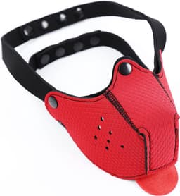 Kiotos - Neopreen Puppy Dog Gag/Mondmasker - Rood — thumbnail 3