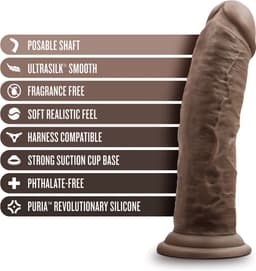 Blush Dr. siliconen Dr. Shepherd 8 inch dildo met zuignap Chocolate - Bruin - 20.3 cm — thumbnail 3