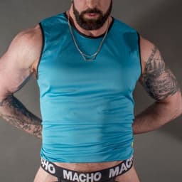 MACHO UNDERWEAR | Macho Blue T-shirt L/xl — thumbnail 1