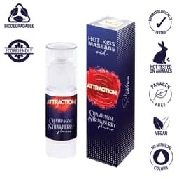 MAI ATTRACTION HOT KISS MASSAGE OIL CHAMPAGNE STRAWBERRY FLAVOR — thumbnail 3