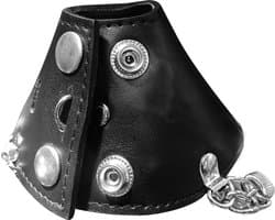 Black Label - Parachute Ball Stretcher met Spijkers en Slotje - Leer - Zwart