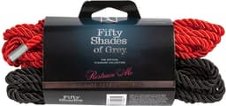 Fifty Shades Restrain Me Bondage Rope Twin Pack - Zwart/ Zilver — thumbnail 4