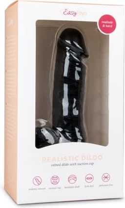 EasyToys - Realistische Dildo met Balzak - Inclusief Zuignap - Dildo's - Dildo met Zuignap - 17,5 cm - Zwart — thumbnail 2