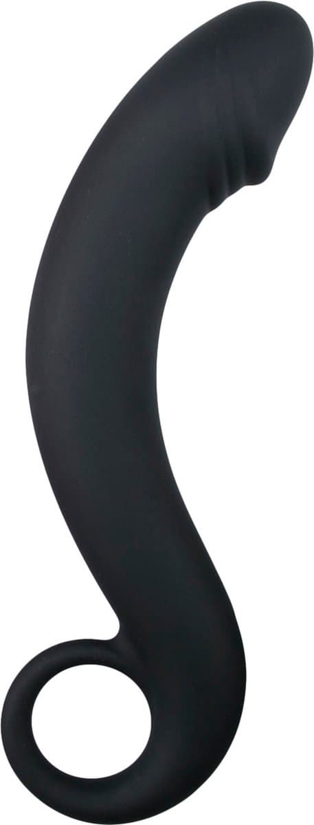 EasyToys - Siliconen Prostaat Dildo met Handvat - Dildo's - Sex Toys voor Vrouwen en Mannen - Zwart — afbeelding 1