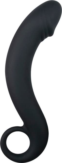 EasyToys - Siliconen Prostaat Dildo met Handvat - Dildo's - Sex Toys voor Vrouwen en Mannen - Zwart — thumbnail 1