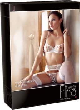 Abierta Fina – Sexy Beha set met Open Stukken en Decoratieve Veters  – Maat 85B/L – Wit — thumbnail 5