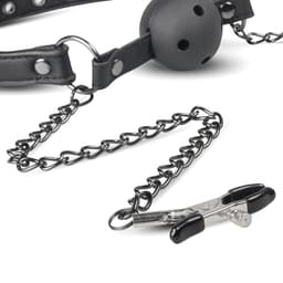 Open Ball Gag Met Tepelklemmen — thumbnail 2