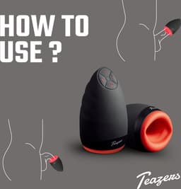 Teazers - Orale Masturbator - Masturbator - Oplaadbaar - Waterbasis - Sex Toys voor Mannen - Masturbator voor Man - Masturbators - Masturbator voor Mannen Elektrisch - Rood/Zwart — thumbnail 3