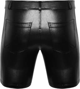 Noir Handmade - Mid-length snake wetlook with back pockets Korte broek - XL - Zwart — thumbnail 5
