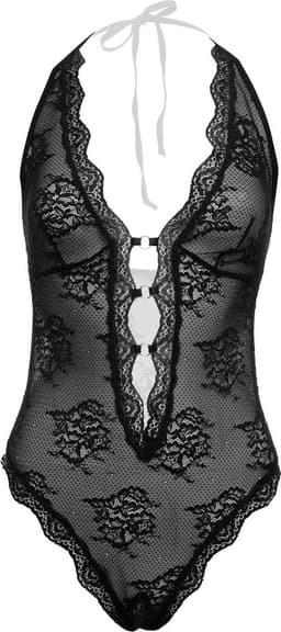 Christine le Duc - Kanten Body met Open Kruis - Lingerie Erotisch - Rose — thumbnail 2
