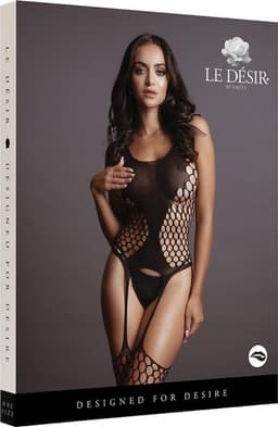 Shots - Le Désir Jarretel Net Bodystocking met Grote Gaten - One Size black O/S — thumbnail 17