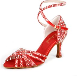 Dames Latin dansschoenen met kristallen hoge hak voor ballroom en salsa — thumbnail 2