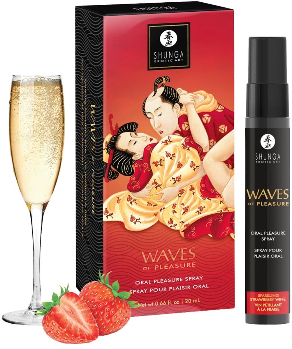 Shunga golven Of Pleasure Sparkling Strawberry Wine 20 Ml — afbeelding 1