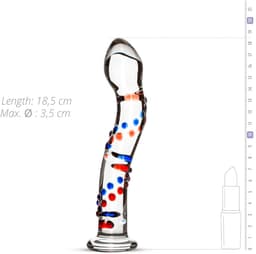 Gildo - Glazen G-Spot/Prostaatdildo No. 3 - Glazen Dildo - Gebogen Schacht - Genopte Structuur - Multi Coloured — thumbnail 12