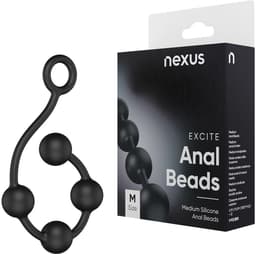 EXCITE Medium Silicone Anal Beads - Black — thumbnail 14