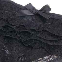 Zeloria Kanten Slip met Open Kruis – Zwart – Dames Lingerie Slip met Stretch – XL — thumbnail 4