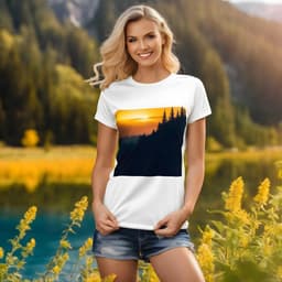 Dames T-shirt Zelf Ontwerpen met Foto en Tekst Voor- en Achterkant — thumbnail 4