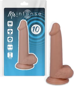 Mr. Intense - dildo - dildo vibrator - dildo vrouwen - dildo mannen - dildo anaal - dildo xxl  - beige - flexibel - 18cm Ø 3,4cm / sex / erotiek toys — thumbnail 2