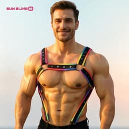 BUM BLING® - Regenboog Harnas voor Man - One Size - Gay Clubwear - BDSM Fetish & Pride — thumbnail 8