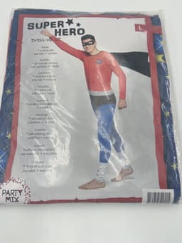 Kinky Superhero Kostuum – Strak Blauw/Rood Superheldenpak met Zwarte Cape & Masker – Maat M — thumbnail 4