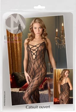 Mandy Mystery Lingerie – Erotische Catsuit met Diep Stretchend Decolleté voor Pure Opwinding – Maat S/M - Zwart — thumbnail 5