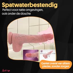 TipsToys® Stotende Dildo met Zuignap - 4-in-1 Realistische Vibrator met Balzak - Levensechte Bewegende, Warmte & Thrusting - 4.1 ⌀ cm Prostaat en G Spot Stimulator - Seksspeeltjes Mannen, Vrouwen & Beginners - Anaal Sex Toys — thumbnail 2