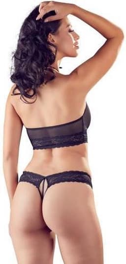 Cottelli Collection Sexy 2-Delige Transparante Set Met Open Kruisje — thumbnail 5