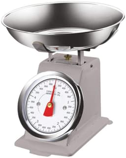 Mechanische analoge keukenweegschaal Atlas van metaal met verchroomde kom in vintage design, maximale capaciteit 5 kg, accessoires voor het koken (grijs) — thumbnail 1