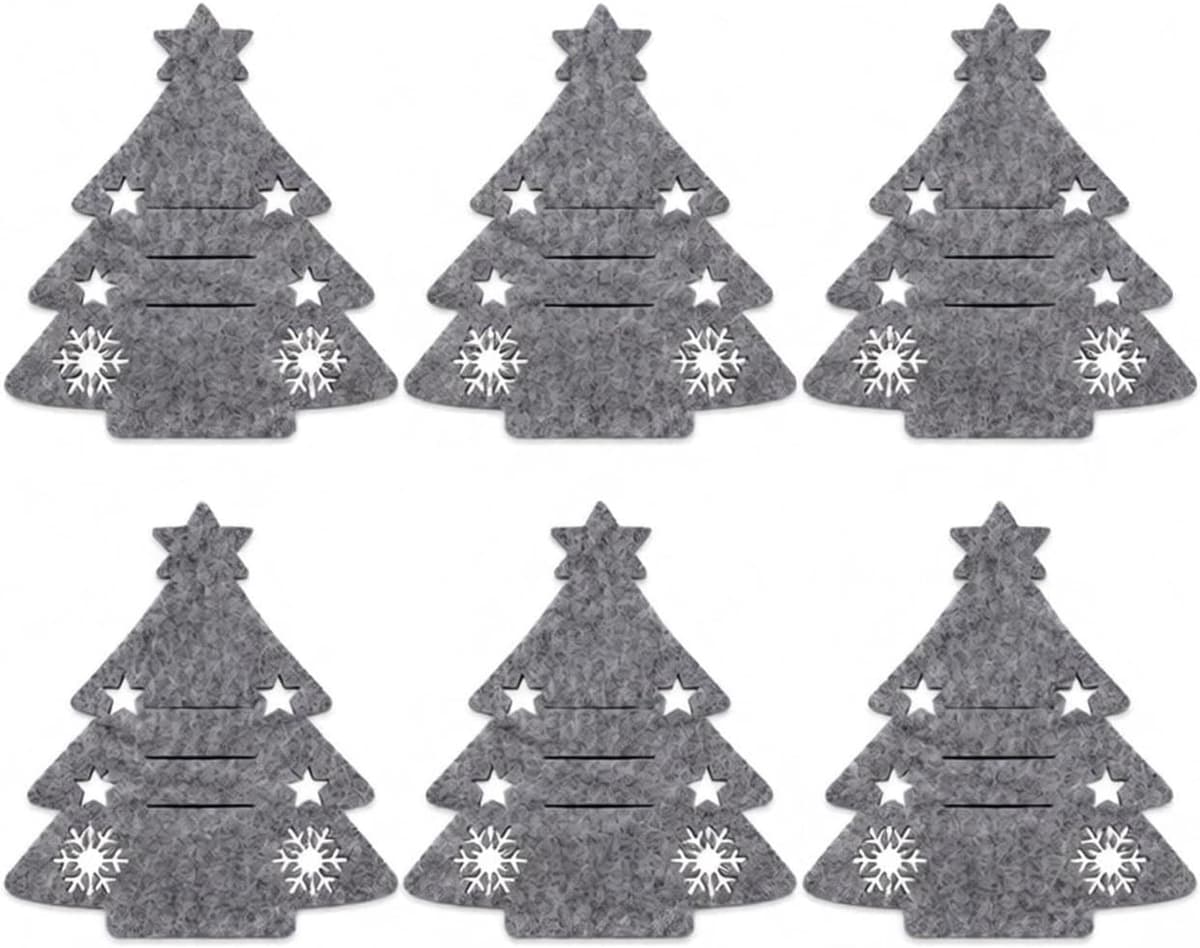 Kerstgeldgeschenkset, 6 vilten kerstboomversieringen — afbeelding 1