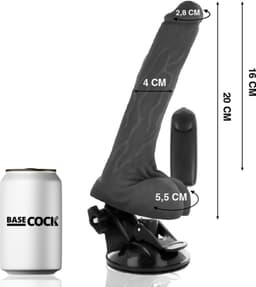 BASECOCK | Basecock Realistic Vibrator Remote Control Black 20cm | Sex Toy for Woman — thumbnail 2