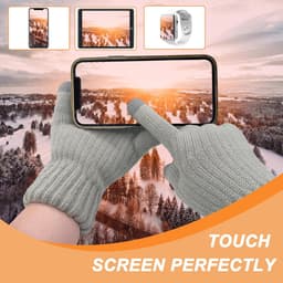Handschoenen Mannen Wol Fleece Gevoerde Thermische Handschoenen Touch Screen Warm Gebreide Handschoenen Gift voor Running Ski Outdoor — thumbnail 2