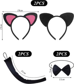 2 Sets Van Kat Accessoire Sets, Leuke En Zachte Vormen, Rollenspel Accessoires Voor Kinderen, Accessoires Voor Verken Voor Kerstfeesten. — thumbnail 4
