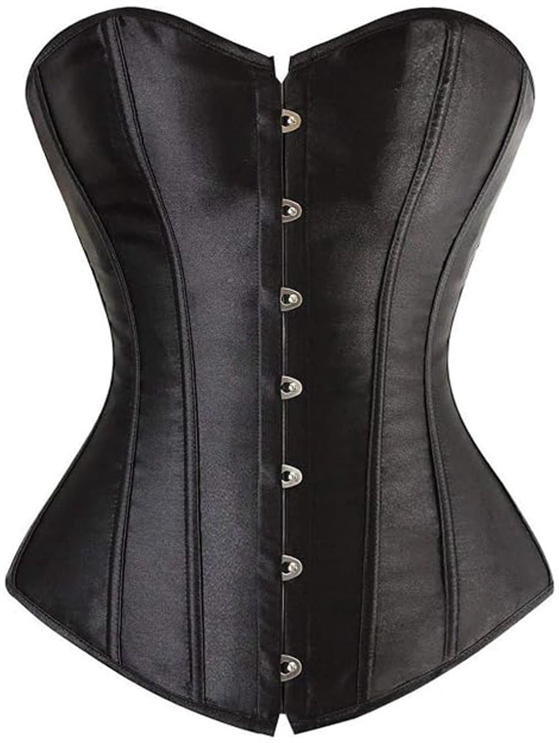 Sexy dameskorset – Gotisch kanten korset – Taillecorrigerende shapewear – Nauwsluitend lijfje met vetersluiting – Perfect voor gothic stijl, cosplay en Halloweenkostuums – zwart – Maat M — afbeelding 1