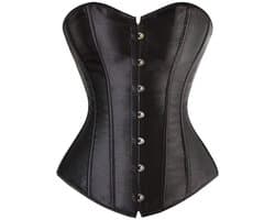 Sexy dameskorset – Gotisch kanten korset – Taillecorrigerende shapewear – Nauwsluitend lijfje met vetersluiting – Perfect voor gothic stijl, cosplay en Halloweenkostuums – zwart – Maat M
