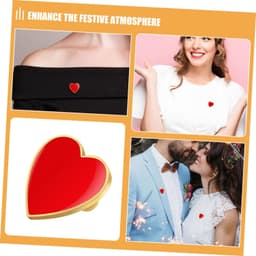 6 Stuks hou van brocheaccessoires vorm En geëmailleerd revers boutonniere speld broche hart broche kristalbroche pin modespeld hart pin legering rood — thumbnail 5