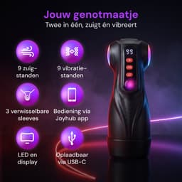Nuvance Masturbator voor Man - Pocket Pussy met 3 Verwisselbare Sleeves - Vagina, Anus & Mond - Sex Toys voor Mannen Electrisch - 18 Standen - Vibratie & Zuigkracht - Vibrators voor Mannen — thumbnail 2
